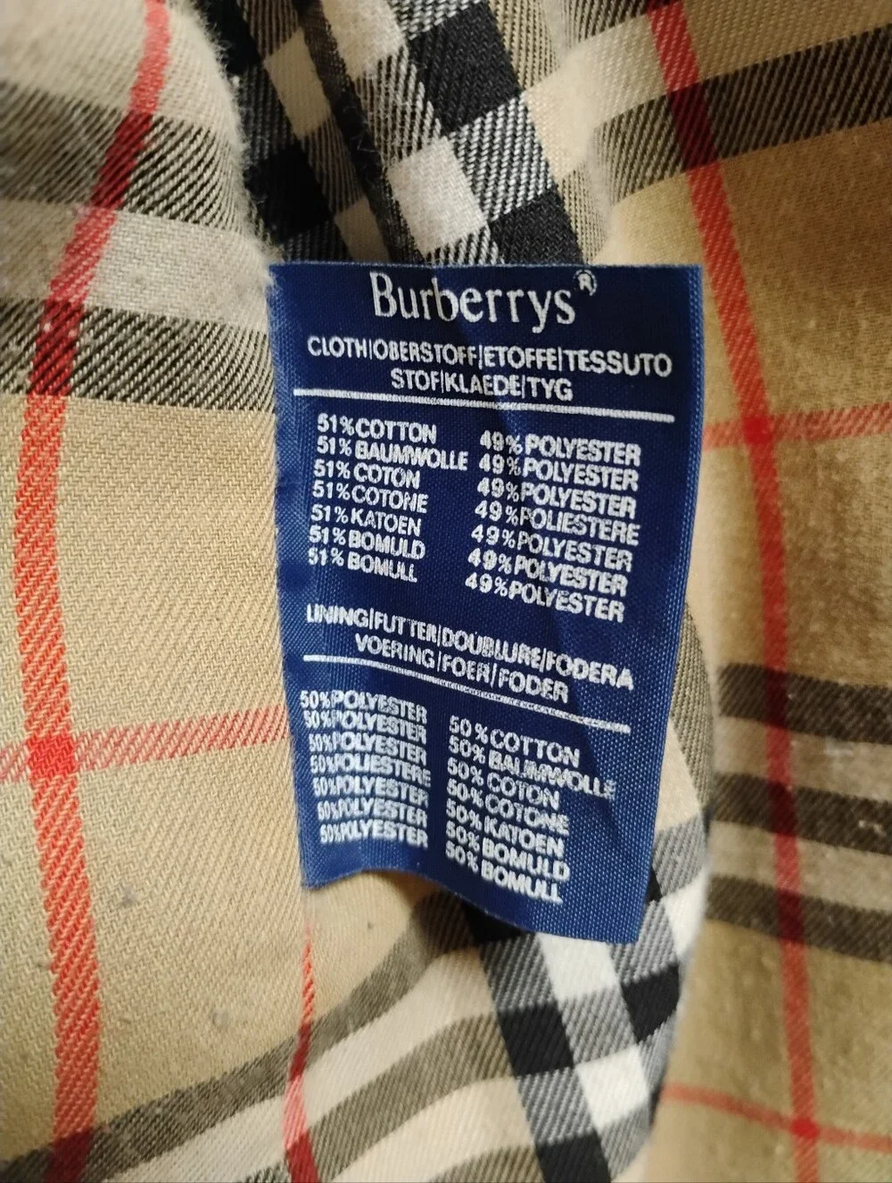Vintage Burberry Cream/Tan Long Trench Coat with Signature Check Lining - Picture 9 of 14